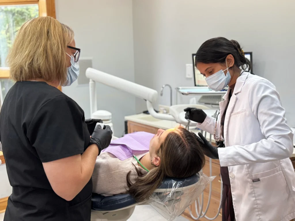 Dr. V administering dental Botox to a patient | Locally-owned dentist in Chester Springs, PA